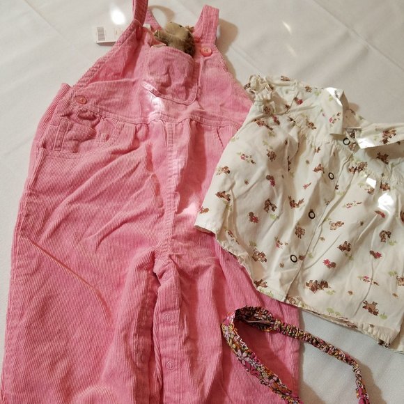Gymboree Outlet NWT 12-18 month Pocket pal Overalls, GUC-play shirt, retail head - Picture 5 of 6